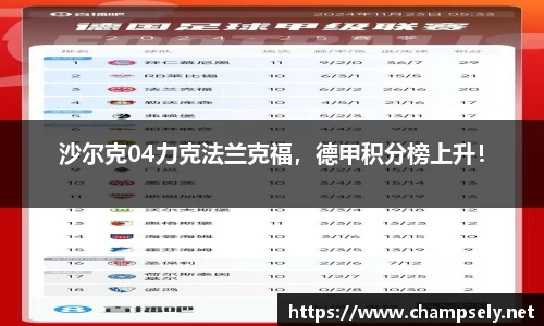沙尔克04力克法兰克福，德甲积分榜上升！